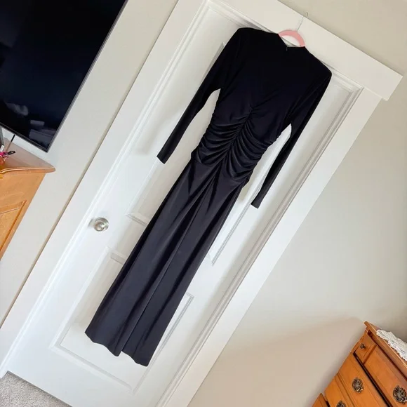 Norma Kamali Black Shoulder Pad Jumpsuit Medium 36 - Picture 8 of 9